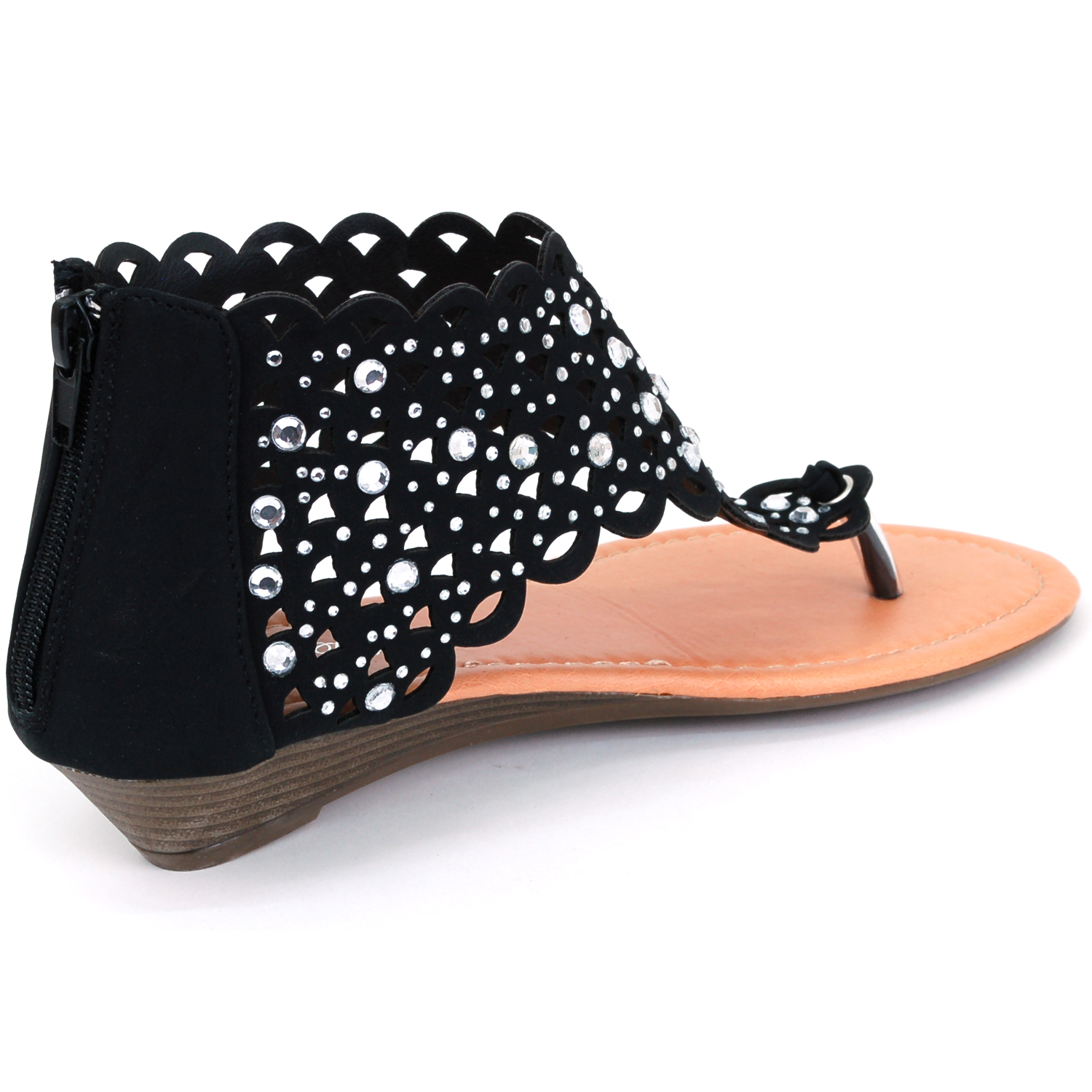 Womens Gladiator Sandals Wedge Heel Thongs Dressy Ankle Wrap Shoes W